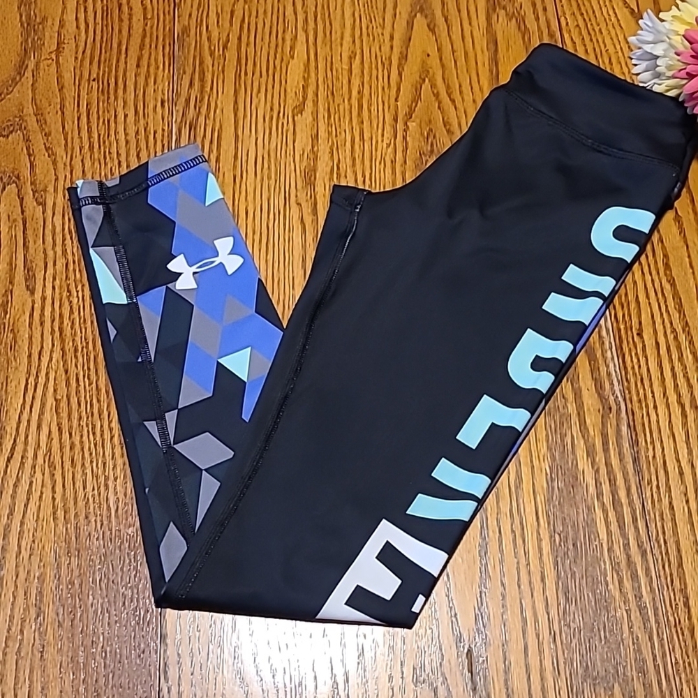 Under Armour Athletic Pants With Geometric Dedign - Girl's Large